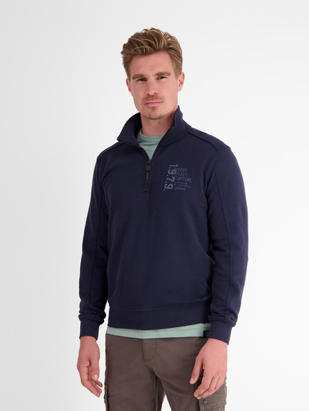 LERROS Dunkelblaues Herren-Sweatshirt mit Reißverschluss LERROS