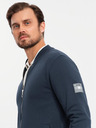 Ombre Clothing Herren Strickpullover mit Struktur und Kragen - graphit melange V1 OM-SSNZ-0149 Ombre Clothing