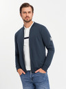 Ombre Clothing Herren Strickpullover mit Struktur und Kragen - graphit melange V1 OM-SSNZ-0149 Ombre Clothing