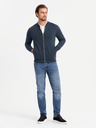 Ombre Clothing Herren Strickpullover mit Struktur und Kragen - graphit melange V1 OM-SSNZ-0149 Ombre Clothing