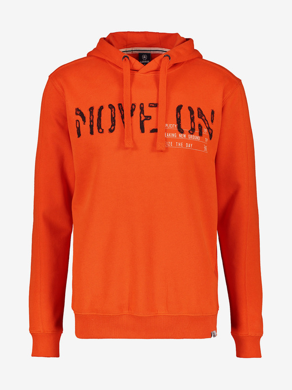 LERROS Orangefarbener Herren-Kapuzenpullover LERROS