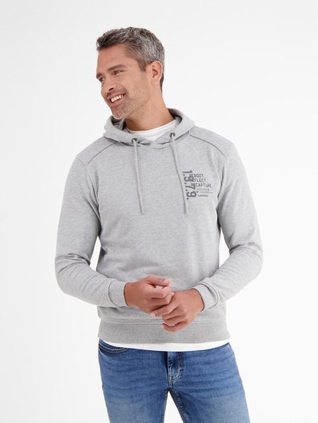 LERROS Grauer Herren-Kapuzenpullover LERROS