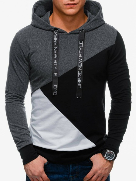 Ombre Clothing Herren-Kapuzenpullover B1050 - graphit/schwarz