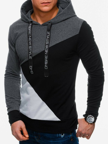 Ombre Clothing Herren-Kapuzenpullover B1050 - graphit/schwarz