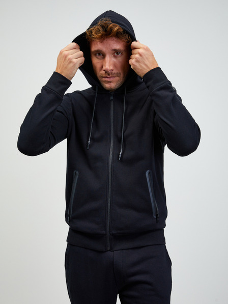 ZOOT.lab Schwarzes Herren-Basic-Kapuzen-Sweatshirt mit Reißverschluss ZOOT.lab Ralph