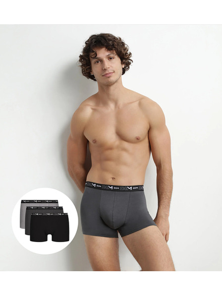 DIM Herren Boxershorts 3 Stück - Schwarz - Grau