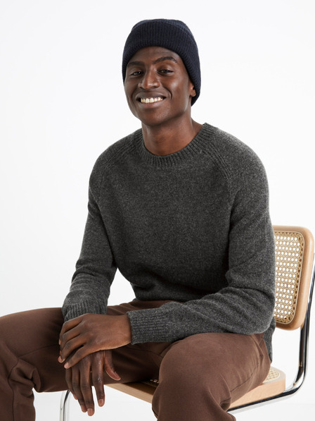 Celio Dunkelgrauer Herren-Wollpullover Celio Cevlna