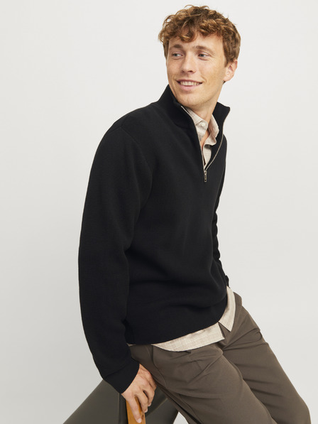 Jack & Jones Schwarzer Jack & Jones Herren Zip Pullover