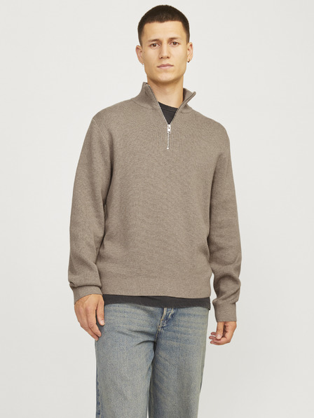 Jack & Jones Jack & Jones Herren Pullover mit Reißverschluss Beige