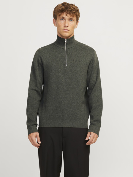 Jack & Jones Jack & Jones Khaki Herren Pullover mit Reißverschluss