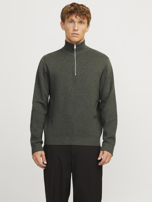 Jack & Jones Jack & Jones Khaki Herren Pullover mit Reißverschluss