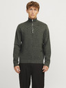 Jack & Jones Jack & Jones Khaki Herren Pullover mit Reißverschluss