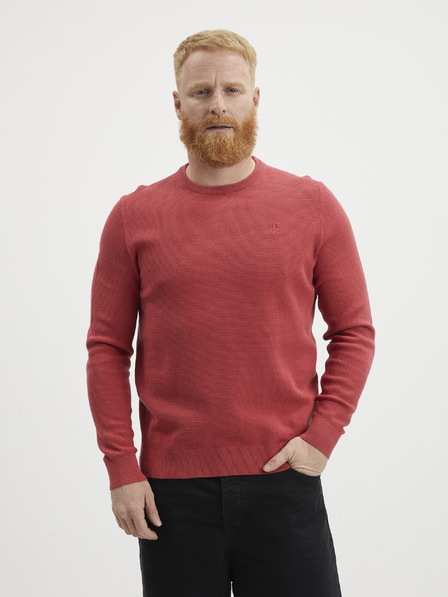 LERROS Roter Herren-Basic-Pullover LERROS