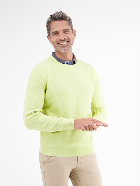 LERROS Gelber Herren-Basic-Pullover LERROS