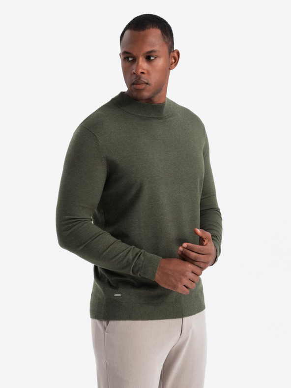 Ombre Clothing Herren-Rollkragenpullover aus Viskose, gestrickt, dunkelgrau V5 OM-SWTN-0125 Ombre Clothing