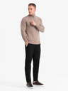Ombre Clothing Herrenstrick-Rollkragenpullover mit Viskose - dunkelbeige V3 OM-SWTN-0127 Ombre Clothing