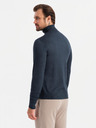 Ombre Clothing Herrenstrick-Rollkragenpullover mit Viskose - dunkelblau V4 OM-SWTN-0127 Ombre Clothing