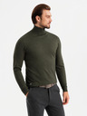 Ombre Clothing Herren-Rollkragenpullover aus Strick mit Viskose - dunkelgrau V5 OM-SWTN-0127 Ombre Clothing