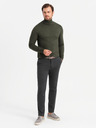 Ombre Clothing Herren-Rollkragenpullover aus Strick mit Viskose - dunkelgrau V5 OM-SWTN-0127 Ombre Clothing