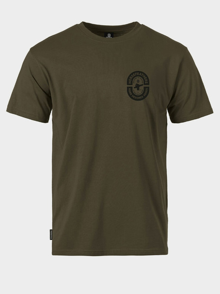 Horsefeathers T-shirt Powder Badge II - oliv gebrannt Gr. L HORSEFEATHERS