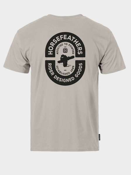 Horsefeathers T-shirt Powder Badge II - Zement Größe L HORSEFEATHERS