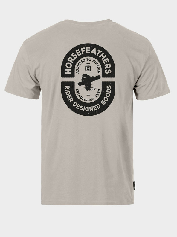Horsefeathers T-shirt Powder Badge II - Zement Größe L HORSEFEATHERS
