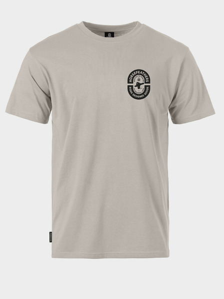 Horsefeathers T-shirt Powder Badge II - Zement Größe L HORSEFEATHERS