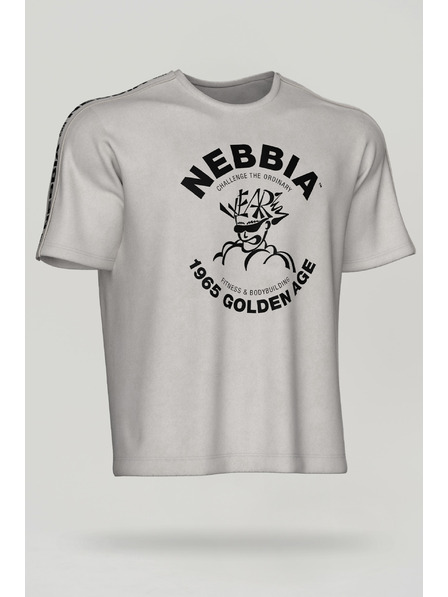 Nebbia Gewaschenes Oversized-T-Shirt GOLDEN AGE 790 M,hellgrau