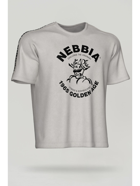 Nebbia Gewaschenes Oversized-T-Shirt GOLDEN AGE 790 M,hellgrau