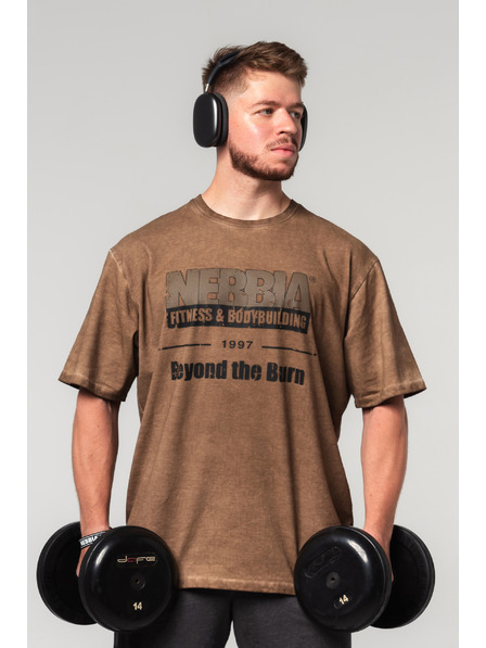 Nebbia Abgewaschenes Oversize-T-Shirt HERITAGE 355 Nebbia
