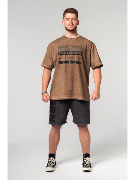 Nebbia Abgewaschenes Oversize-T-Shirt HERITAGE 355 Nebbia
