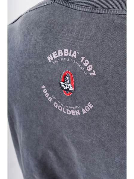 Nebbia Gewaschenes Oversized-T-Shirt GOLDEN AGE 790 M,schwarz