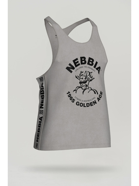 Nebbia Washed Muscle Back Stringer GOLDEN AGE 791 M,hellgrau