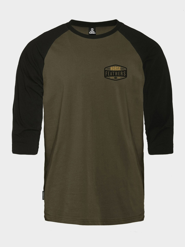 Horsefeathers T-shirt Hexagon II Raglan - gebranntes Oliv Größe L HORSEFEATHERS
