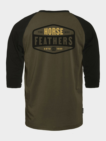 Horsefeathers T-shirt Hexagon II Raglan - gebranntes Oliv Größe L HORSEFEATHERS