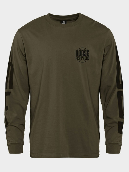 Horsefeathers T-shirt Tall Typo LS - gebranntes oliv Gr. L HORSEFEATHERS