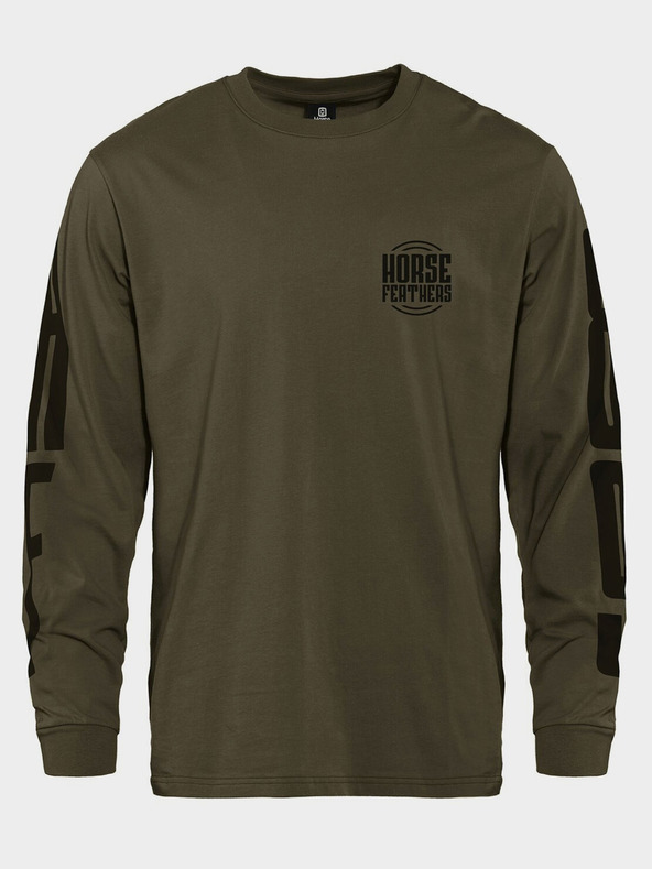 Horsefeathers T-shirt Tall Typo LS - gebranntes oliv Gr. L HORSEFEATHERS