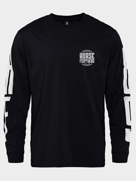 Horsefeathers T-shirt Tall Typo LS - schwarz Größe L HORSEFEATHERS