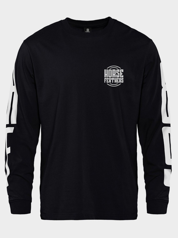 Horsefeathers T-shirt Tall Typo LS - schwarz Größe L HORSEFEATHERS