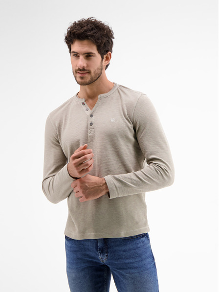 LERROS Beigefarbenes Herren-Button-Down-Hemd LERROS