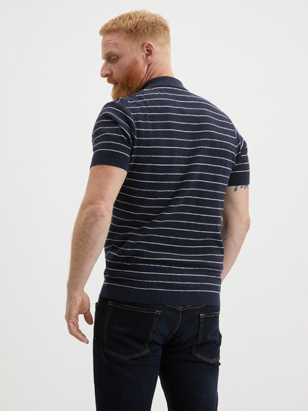 LERROS Dunkelblau gestreiftes Herren-Polohemd LERROS