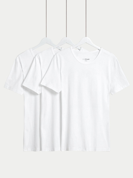 Marks & Spencer Dreier-Set Basic-T-Shirts für Herren in Weiß mit Marks & Spencer Cool & Fresh™ Technologie
