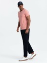 Ombre Clothing Herren BASIC T-Shirt mit Rundhalsausschnitt aus Baumwolle - Pink V7 OM-TSBS-0145 Ombre Kleidung