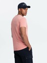 Ombre Clothing Herren BASIC T-Shirt mit Rundhalsausschnitt aus Baumwolle - Pink V7 OM-TSBS-0145 Ombre Kleidung