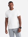 Ombre Clothing Dreifarbiges Herren-T-Shirt aus Baumwolle - weiß und marineblau V3 OM-TSCT-0174 Ombre Clothing