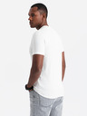Ombre Clothing Dreifarbiges Herren-T-Shirt aus Baumwolle - weiß und marineblau V3 OM-TSCT-0174 Ombre Clothing