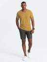 Ombre Clothing Herren T-Shirt BASIC mit Rundhalsausschnitt aus klassischer Baumwolle - senf V8 OM-TSBS-0145 Ombre Clothing