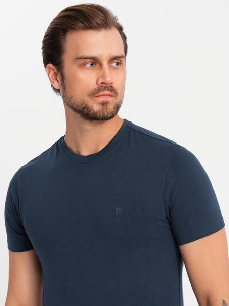 Ombre Clothing Dreifarbiges Herren-T-Shirt aus Baumwolle - weiß und marineblau V3 OM-TSCT-0174 Ombre Clothing