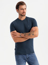 Ombre Clothing Dreifarbiges Herren-T-Shirt aus Baumwolle - weiß und marineblau V3 OM-TSCT-0174 Ombre Clothing