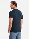 Ombre Clothing Dreifarbiges Herren-T-Shirt aus Baumwolle - weiß und marineblau V3 OM-TSCT-0174 Ombre Clothing